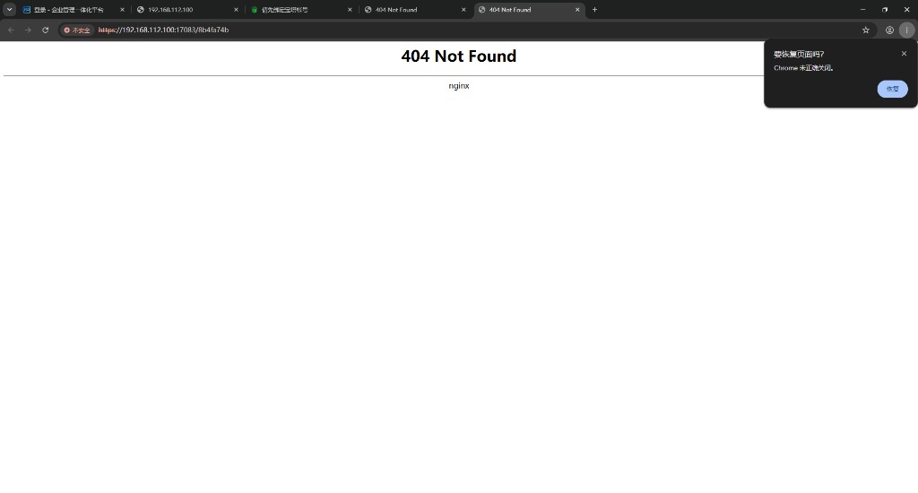 安全入口错误时的 404
