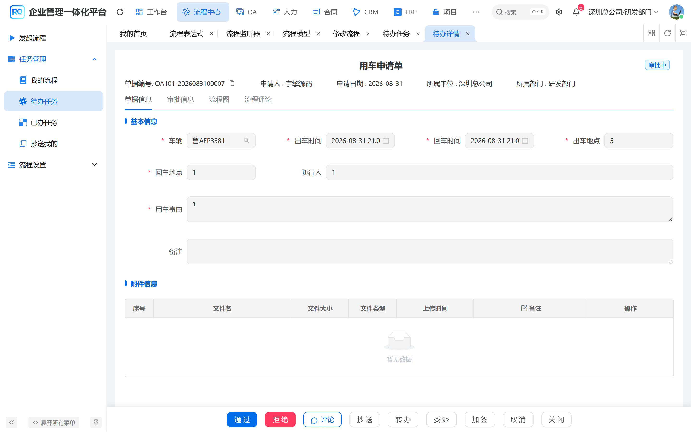 待办详情加签