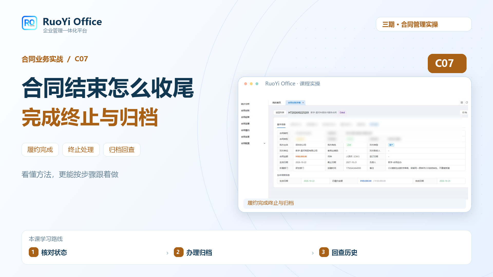 履约完成、终止与归档课程封面