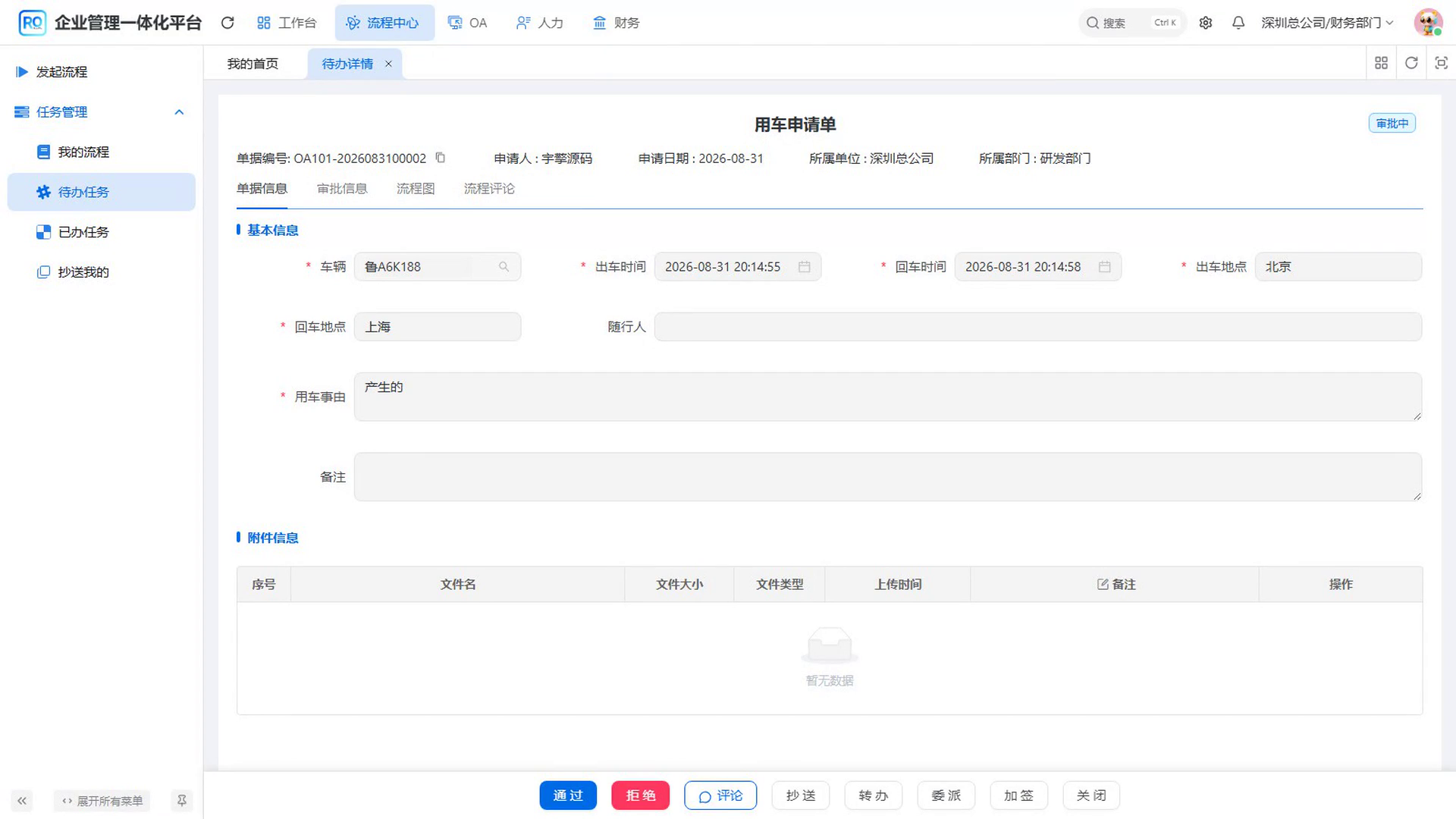 打开原单核对表单和节点