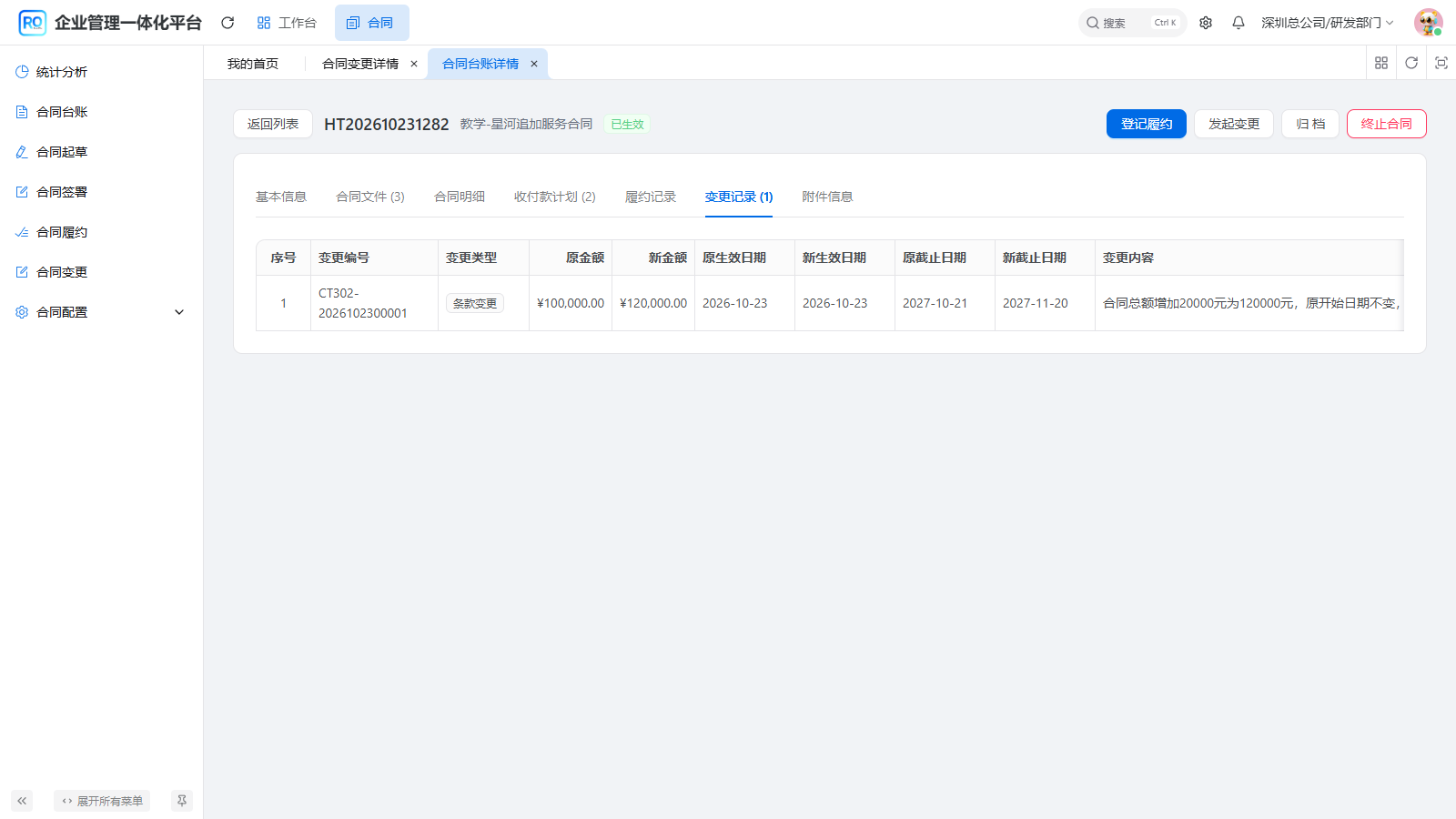 图15 同一次变更的前后值和通过结果
