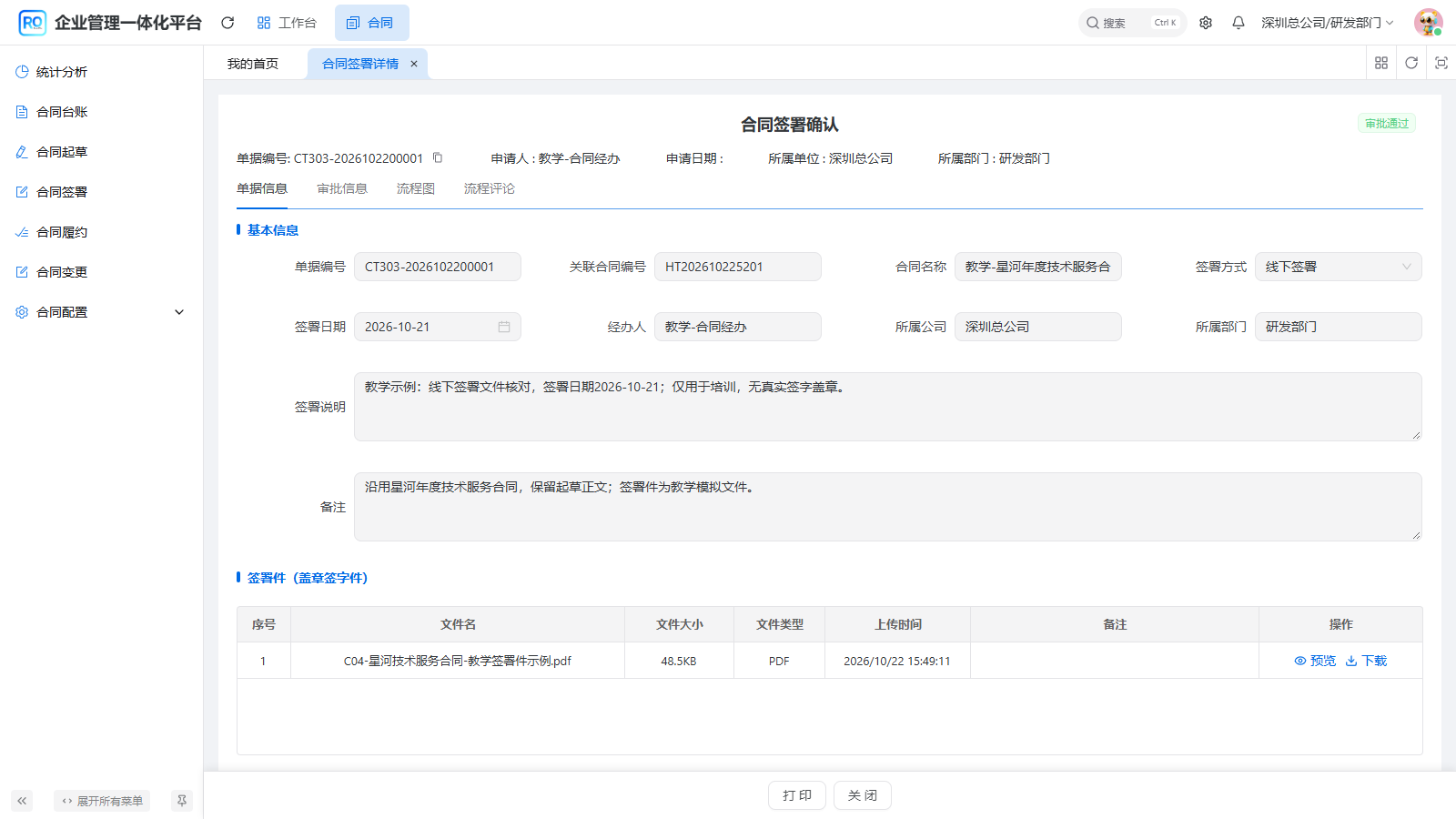 图7 原签署单审批通过