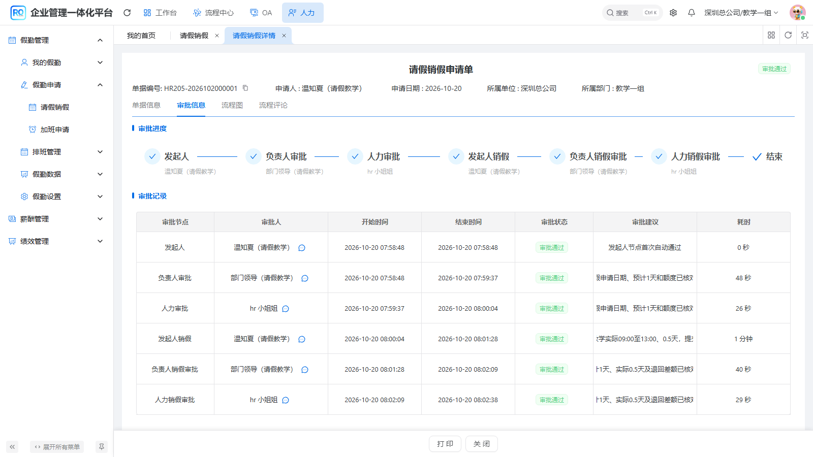 同一原单最终通过及完整节点记录